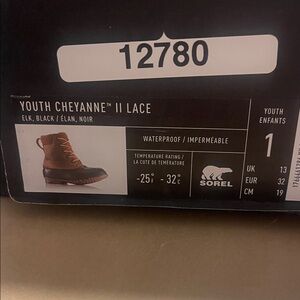 Sorel Youth Cheyanne II Lace Boots - Elk and Black